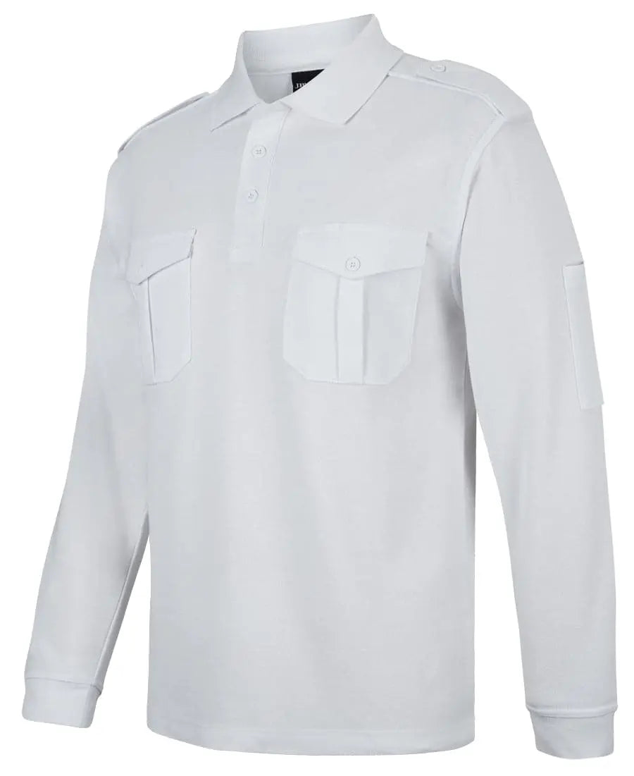 Jb's Long Sleeve Epaulette Polo Shirt 210EL Metro Workwear.